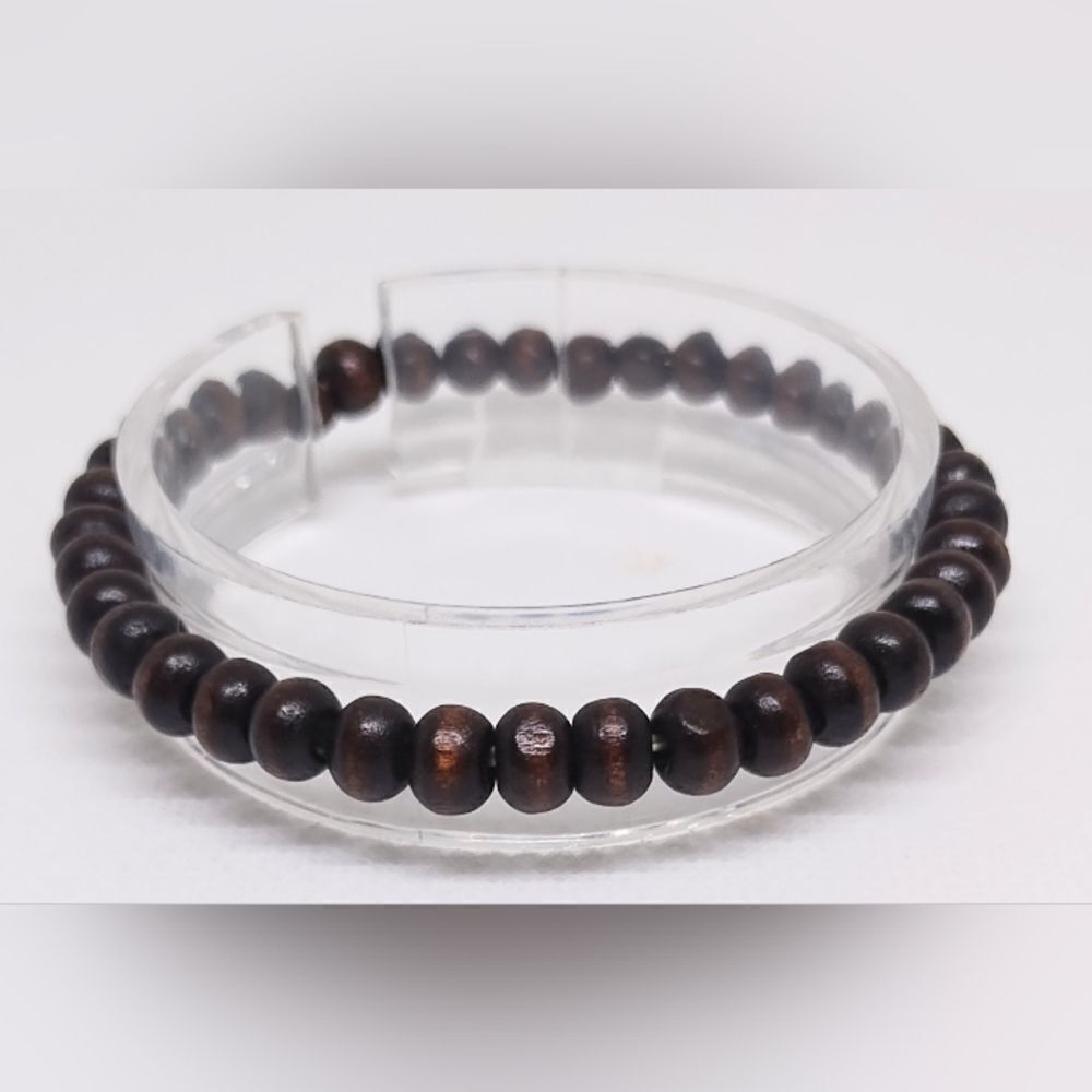 Men's bracelet beaded beads brown new e48